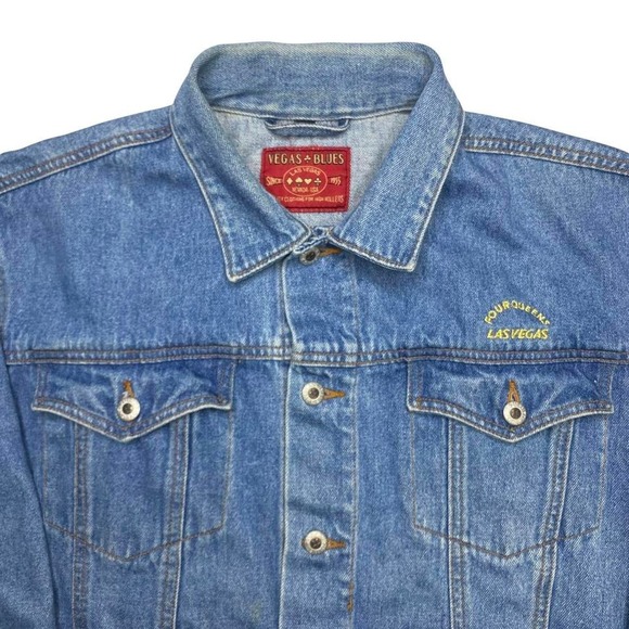Vintage 4 Queens Las Vegas Hotel denim jean jacket - Picture 5 of 6